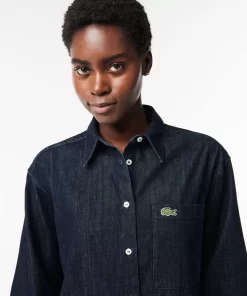 Lacoste Shirts & Tops-Women'S Oversized Cotton Denim Shirt