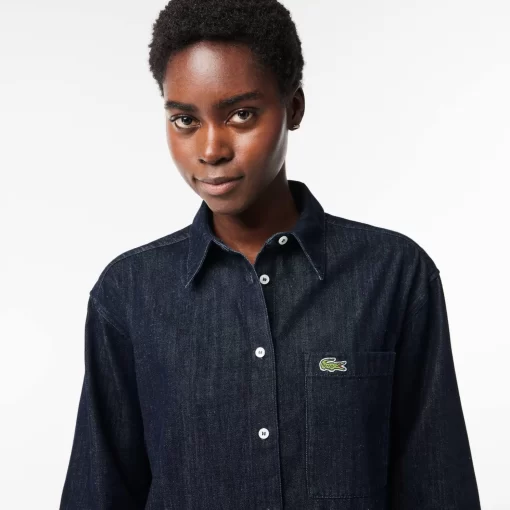 Lacoste Shirts & Tops-Women'S Oversized Cotton Denim Shirt