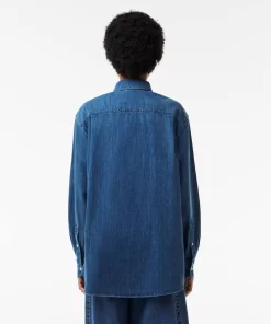 Lacoste Shirts & Tops-Women'S Oversized Cotton Denim Shirt