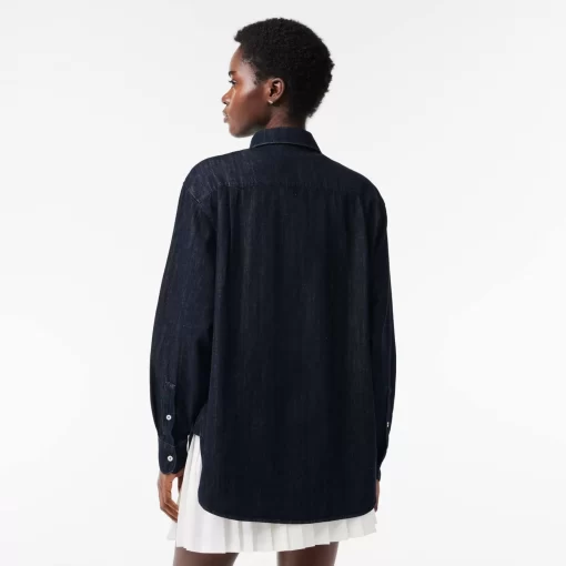 Lacoste Shirts & Tops-Women'S Oversized Cotton Denim Shirt