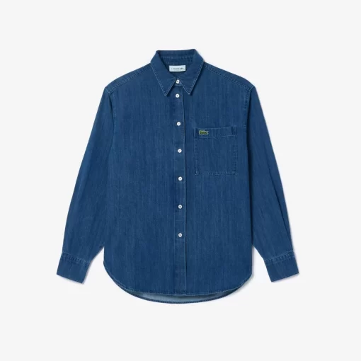 Lacoste Shirts & Tops-Women'S Oversized Cotton Denim Shirt