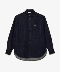 Lacoste Shirts & Tops-Women'S Oversized Cotton Denim Shirt