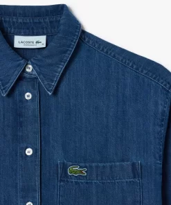 Lacoste Shirts & Tops-Women'S Oversized Cotton Denim Shirt