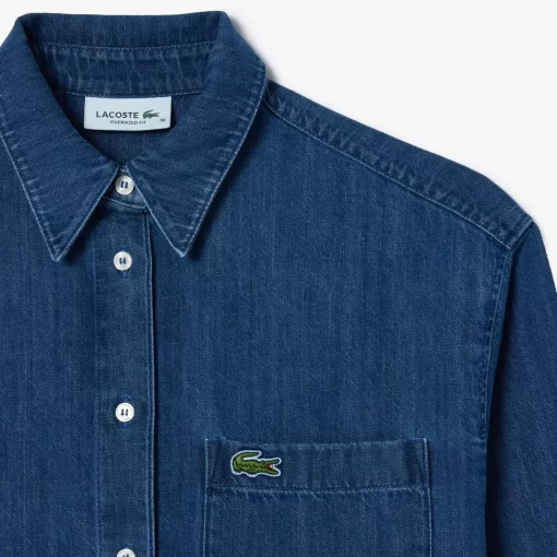 Lacoste Shirts & Tops-Women'S Oversized Cotton Denim Shirt