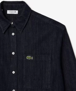 Lacoste Shirts & Tops-Women'S Oversized Cotton Denim Shirt