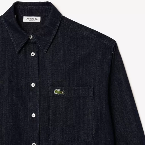 Lacoste Shirts & Tops-Women'S Oversized Cotton Denim Shirt