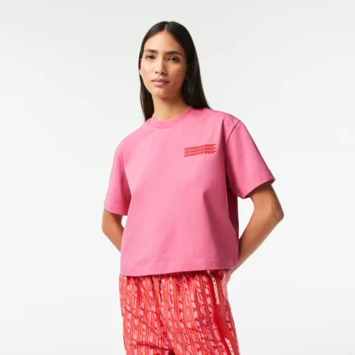 Lacoste T-Shirts-Women'S Oversized Cotton Jersey T-Shirt