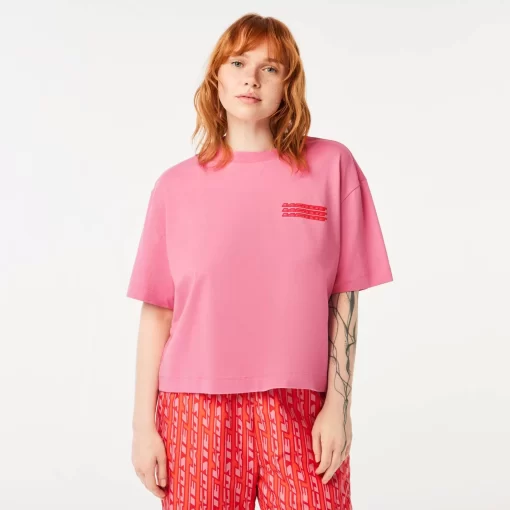 Lacoste T-Shirts-Women'S Oversized Cotton Jersey T-Shirt