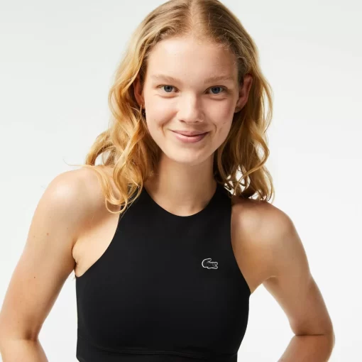 Lacoste Sport Clothing-Women'S Quick-Dry Recycled Polyamide Stretch Bra