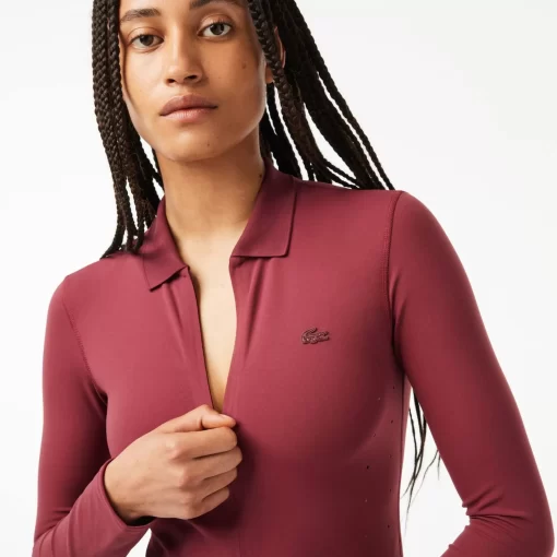 Lacoste Polo Shirts-Women'S Recycled Polyamide Collared Zip-Up Body