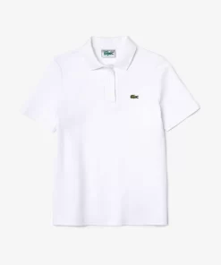 Lacoste Polo Shirts-Women'S Regular Fit Striped Organic Cotton Polo Shirt