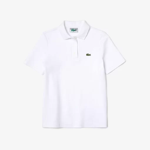 Lacoste Polo Shirts-Women'S Regular Fit Striped Organic Cotton Polo Shirt