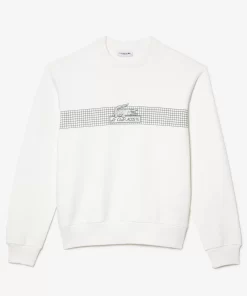 Lacoste Sweatshirts-Women'S Round Neck Tennis Net Print Sweatshirt