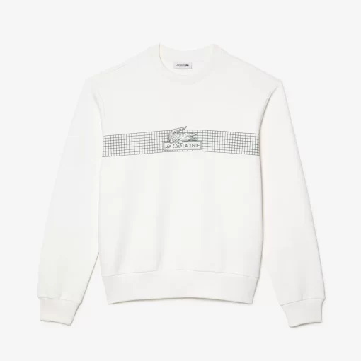 Lacoste Sweatshirts-Women'S Round Neck Tennis Net Print Sweatshirt