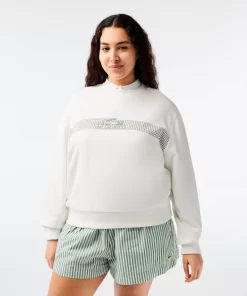 Lacoste Sweatshirts-Women'S Round Neck Tennis Net Print Sweatshirt