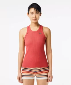 Lacoste T-Shirts-Women'S Slim Fit Organic Cotton Tank Top