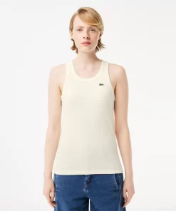 Lacoste T-Shirts-Women'S Slim Fit Organic Cotton Tank Top