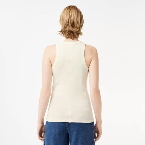 Lacoste T-Shirts-Women'S Slim Fit Organic Cotton Tank Top