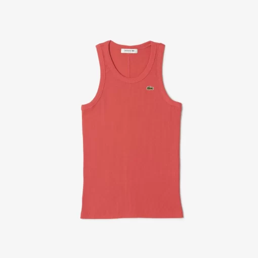 Lacoste T-Shirts-Women'S Slim Fit Organic Cotton Tank Top