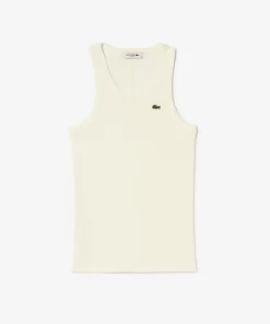 Lacoste T-Shirts-Women'S Slim Fit Organic Cotton Tank Top