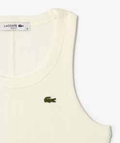 Lacoste T-Shirts-Women'S Slim Fit Organic Cotton Tank Top