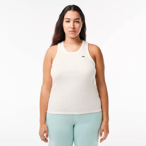 Lacoste T-Shirts-Women'S Slim Fit Organic Cotton Tank Top