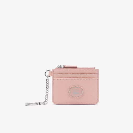 Lacoste Wallets & Small Leather Goods-Women'S Snap Hook Grained Leather Card Holder