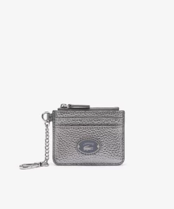 Lacoste Wallets & Small Leather Goods-Women'S Snap Hook Grained Leather Card Holder