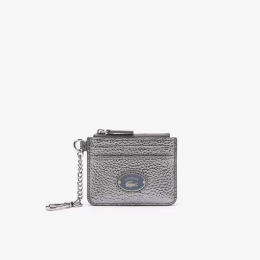 Lacoste Wallets & Small Leather Goods-Women'S Snap Hook Grained Leather Card Holder