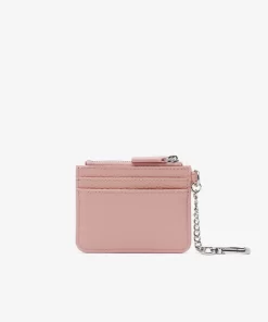 Lacoste Wallets & Small Leather Goods-Women'S Snap Hook Grained Leather Card Holder