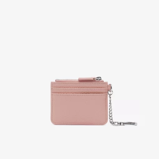 Lacoste Wallets & Small Leather Goods-Women'S Snap Hook Grained Leather Card Holder