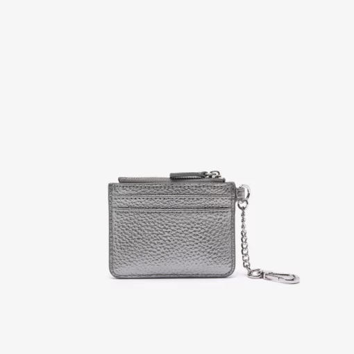 Lacoste Wallets & Small Leather Goods-Women'S Snap Hook Grained Leather Card Holder