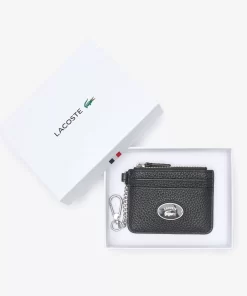 Lacoste Wallets & Small Leather Goods-Women'S Snap Hook Grained Leather Card Holder