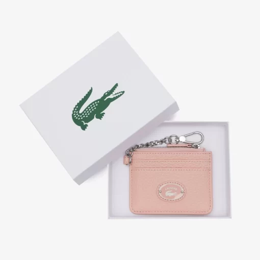 Lacoste Wallets & Small Leather Goods-Women'S Snap Hook Grained Leather Card Holder