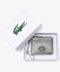 Lacoste Wallets & Small Leather Goods-Women'S Snap Hook Grained Leather Card Holder