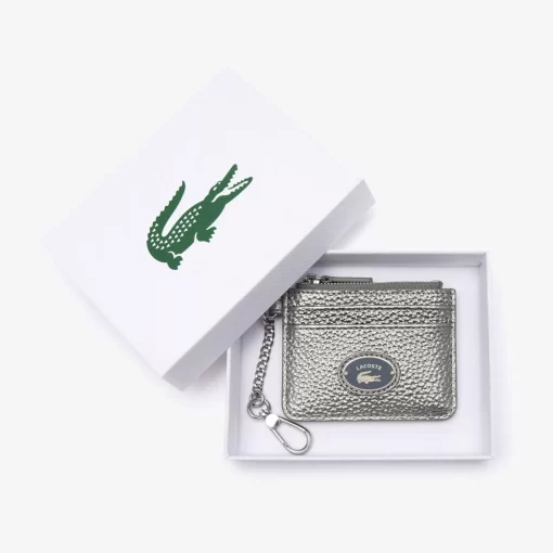 Lacoste Wallets & Small Leather Goods-Women'S Snap Hook Grained Leather Card Holder