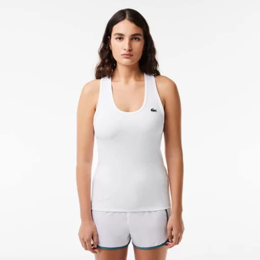 Lacoste Fitness & Training-Women'S Sport Slim Fit Ribbed Tank Top