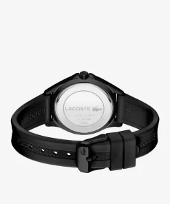 Lacoste Watches-Women'S Swing 3 Hands Black Silicone Watch