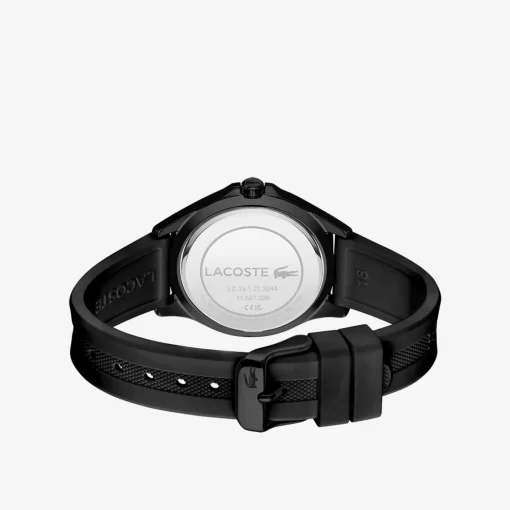 Lacoste Watches-Women'S Swing 3 Hands Black Silicone Watch