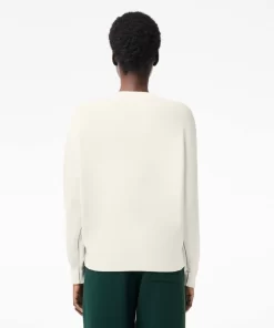 Lacoste Knitwear-Women'S V-Neck Organic Cotton Sweater