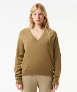 Lacoste Knitwear-Women'S V-Neck Sweater