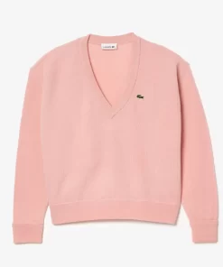 Lacoste Knitwear-Women'S V-Neck Sweater