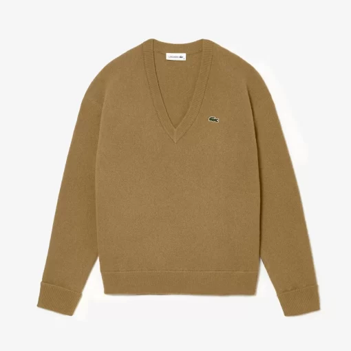 Lacoste Knitwear-Women'S V-Neck Sweater