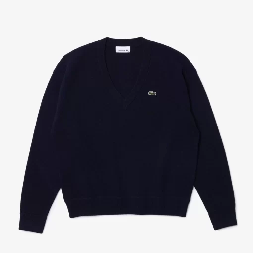 Lacoste Knitwear-Women'S V-Neck Sweater