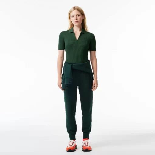 Lacoste Knitwear-Women'S Zipped Knit Polo Shirt