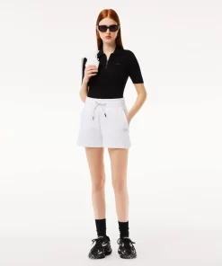 Lacoste Knitwear-Women'S Zipped Knit Polo Shirt