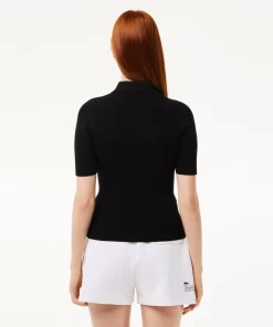 Lacoste Knitwear-Women'S Zipped Knit Polo Shirt