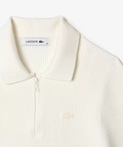 Lacoste Knitwear-Women'S Zipped Knit Polo Shirt