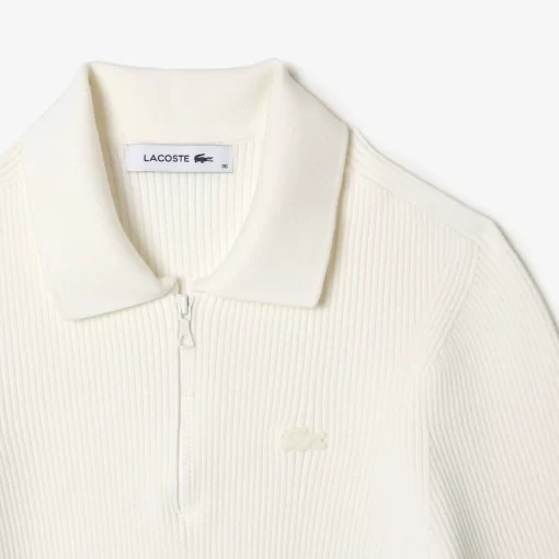 Lacoste Knitwear-Women'S Zipped Knit Polo Shirt