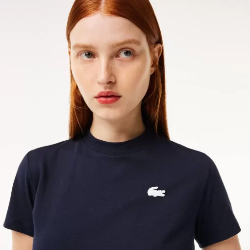 Lacoste Fitness & Training-Women'S Organic Cotton Ultra-Dry Jersey T-Shirt